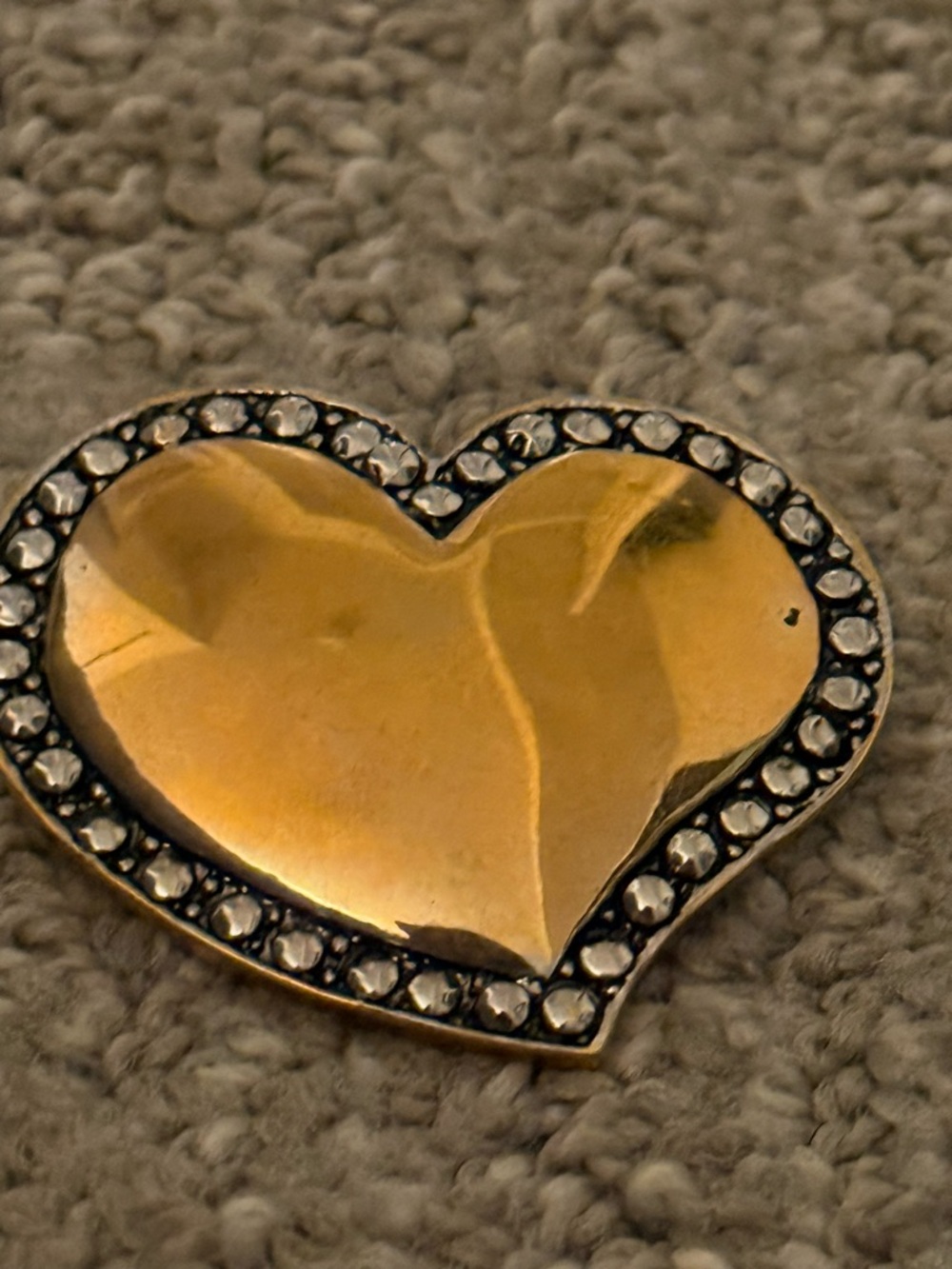 Gold Heart Broosh